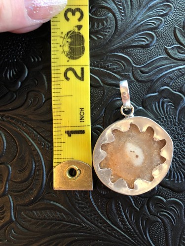 Peachy Sun Solar Quartz Pendant 1.5" Artisan Southwest - Picture 2 of 3