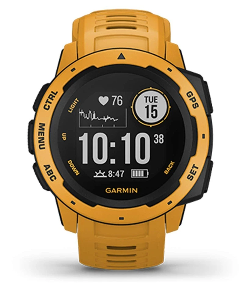 Garmin Instinct Solar GPS Smart Watch Sunburst Yellow Used - Image 3 of 4