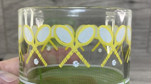 Vintage Libbey J. Scott Tennis Racket Lowball Whiskey Glasses HTF Barware 2pcs - Picture 11 of 17