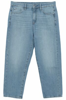 G Star 3301 Boyfriend 7/8 High Waist Jeans Hose Light Aged Blau Denim Used Look