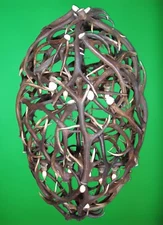 SANTA FE GRAND OVAL REAL ANTLER ELK CHANDELIER 12 LIGHT, CDN LIGHTING