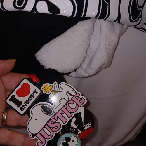 Justice girls hooded Snoopy cosplay sweater size M - Picture 5 of 5
