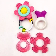 Baby Teether theething Lot of 4 Toys Mixed Brands Pink NAM Infantino