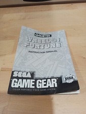 Wheel of Fortune Sega Game Gear Authentic Manual Only