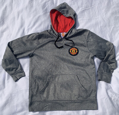 MANCHESTER UNITED Soccer Football Hooded Sweatshirt Hoodie Men’s Small  MINT