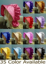 Women Satin Bonnet Hat Cap Victorian Adult Pioneer Sissy Farm Cap For Girl
