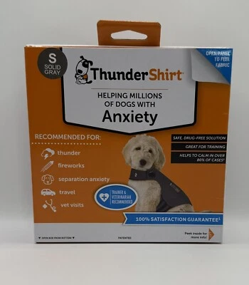 Thundershirt Dog Anxiety Calming Jacket S Small 15-25lbs Solid Gray