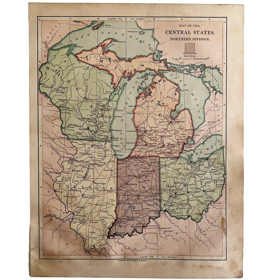 1879 North Central States Group US Victorian Atlas Geography 1st Edition DWAA9 - Image 2 of 2