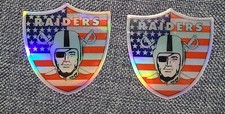 Las Vegas Raiders American Flag Holographic Vinyl Sticker/Decal - NFL Pair - 2