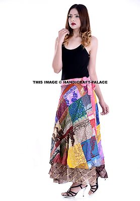 Vintage Patch Stil Seide Wrap Röcke Indian Magic Seide Wickelrock Mädchen/Damen