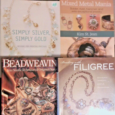 Lot of 4 BEADING books mixed metal mania Filigree Simply Silver Gold Beadweaving
