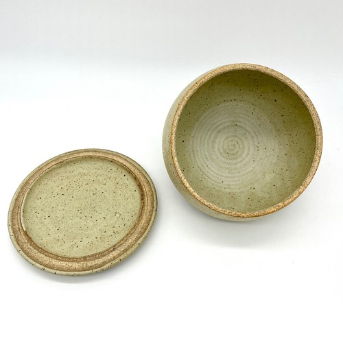 Haas Pottery Butter Cheese Keeper with Lid and Handle, Round Stoneware Server - Picture 5 of 10