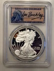 2015-W $1 American Silver Eagle Proof 1oz PCGS PR69 DCAM Leonard Buckley Signed