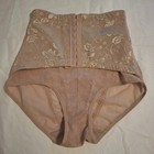 High-Waist Cincher Shaping Panty Women’s L Beige/Nude Floral Pattern Re- Define