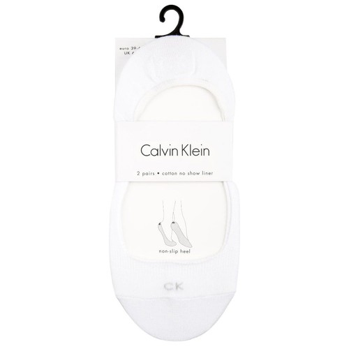Calvin Klein Hailey Logo No Show Socks 2-Pack ECA632 White