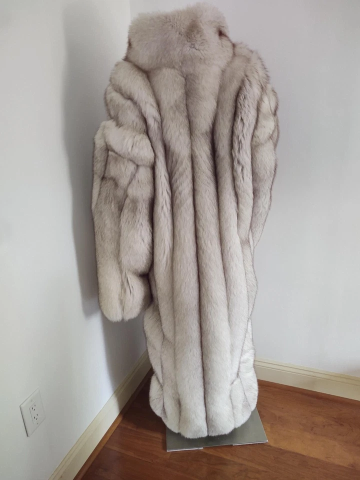 Vintage 90s Eizzo by Damselle Full Length Fox Fur Coat Luxury Glam Large - Image 4 of 4