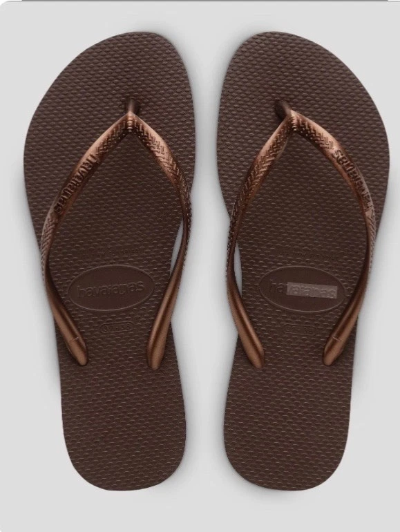 Havaianas Women's Slim Metallic Flip-flop Sandals, Dark Brown