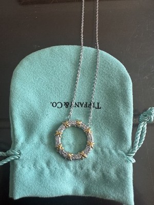 NewCircle PendantTlffany co in Platinum &Yellow Gold with Diamonds
