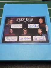 Star Trek Connections 5 Captains Oversized Cut Shatner, Stewart Autograph 6/33