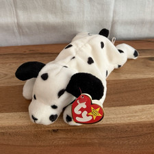 Peluche Ty Beanie Babies chien dalmate avec étiquette coeur vintage 1996 retraité 4054