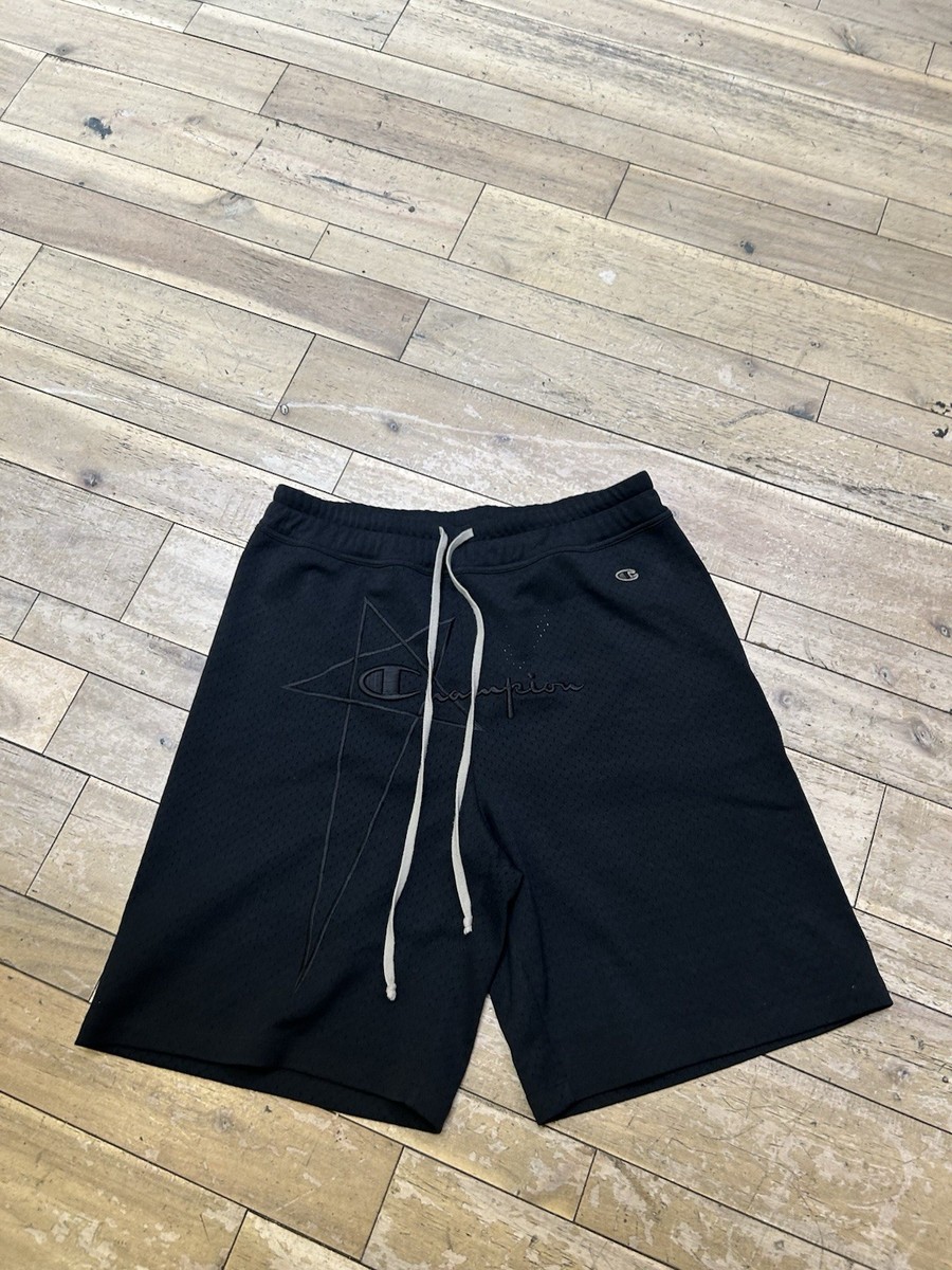 Size L- Rick Owens X Champion Mesh shorts - Black | eBay