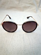 Guess Vtg Round Tortoise Sunglasses Gold Arms Boho Retro Chic