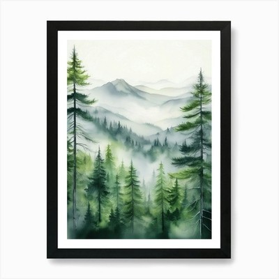 Appalachen Berge Nebelige Kiefer Tr Gerahmtes Wandbild Poster Leinwanddruck Bild
