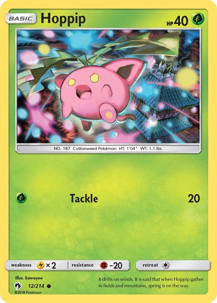 Hoppip (12) (12/214) Common NM SM8 SM - Lost Thunder Pokemon TCG