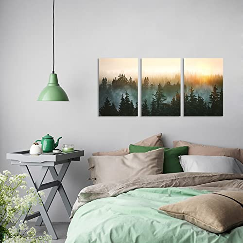 Forest Bathed in Sunlight Canvas Print Picture Painting Wall Art for Bedroom - Picture 6 of 8
