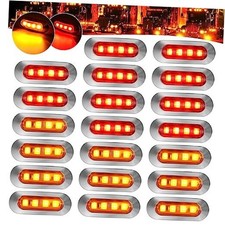 20Pack DC12-24V 3.7 Inch 4 LED Trailer Marker Lights Clearance Light Amber, Red