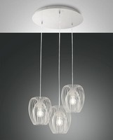 HäNgelampe Esszimmer Metall Weiß L:50 Cm E27 Modern Rund Pendelleuchte KüChe