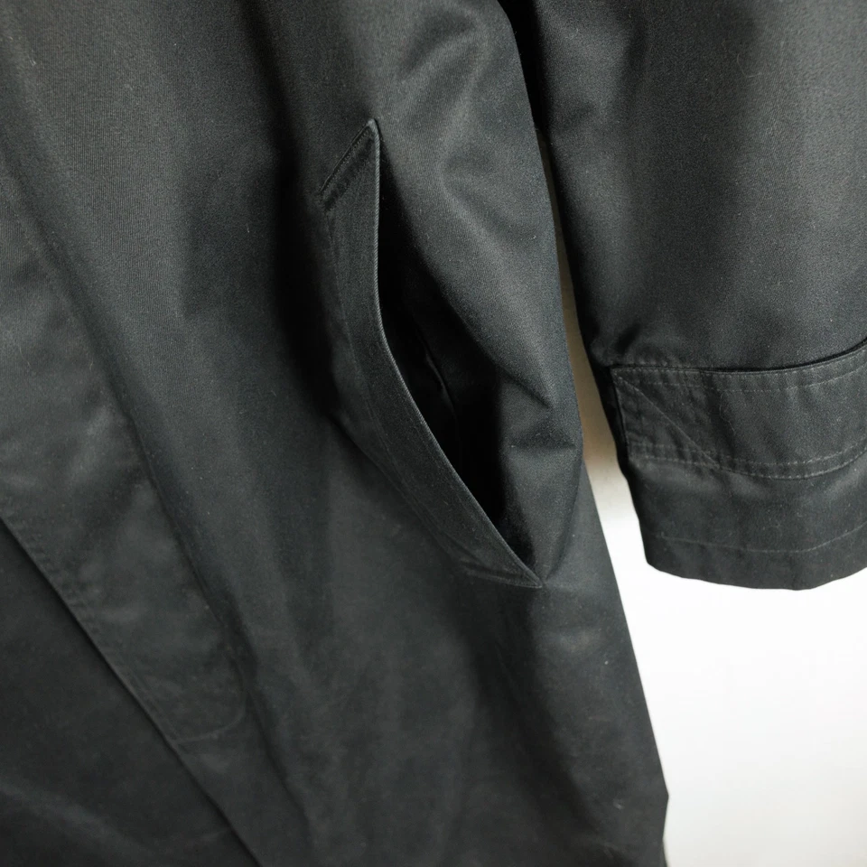Stafford Мужская черный Тренч размер 46 обычный, с подкладкой скрытые нижние кнопки - Изображение 4 из 4