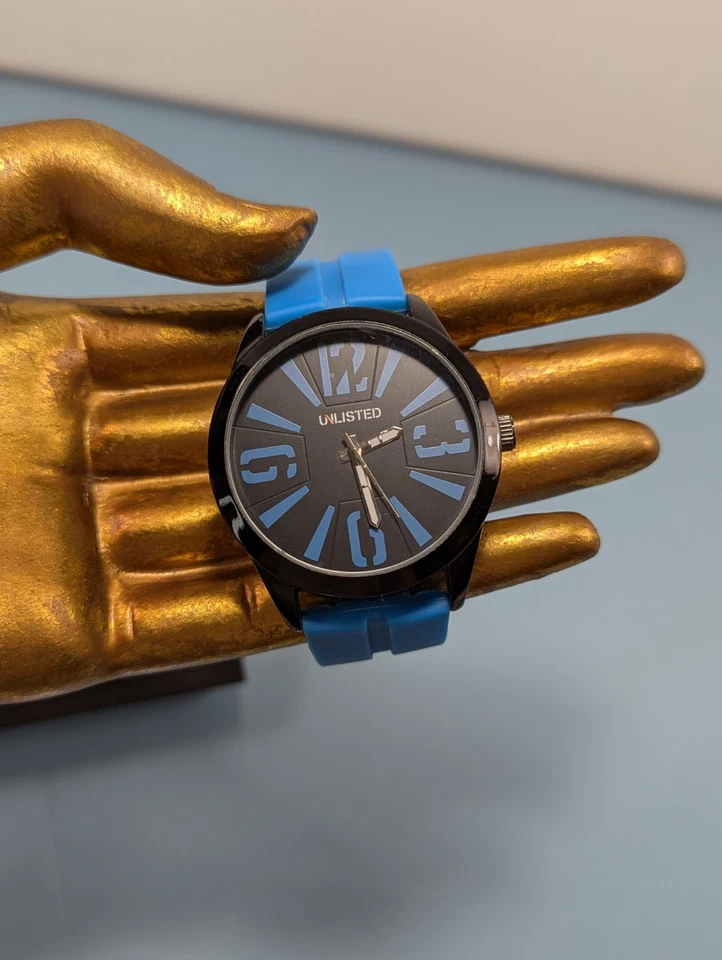 Kenneth Cole Reloj Hombre No Listado Azul Reversible Silicona Banda Negro Estuche Bisel Foto 2 de 4