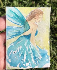 ACEO Original Art Card Fairy Magic By Emily Alaine