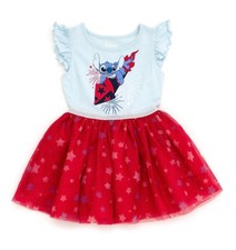 DISNEY GIRLS LILO STITCH LIGHT BL/RED TULLE DRESS
