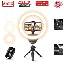 12" Desk Ring Light with Stand Phone Holder - Adjustable Studio Light for P...