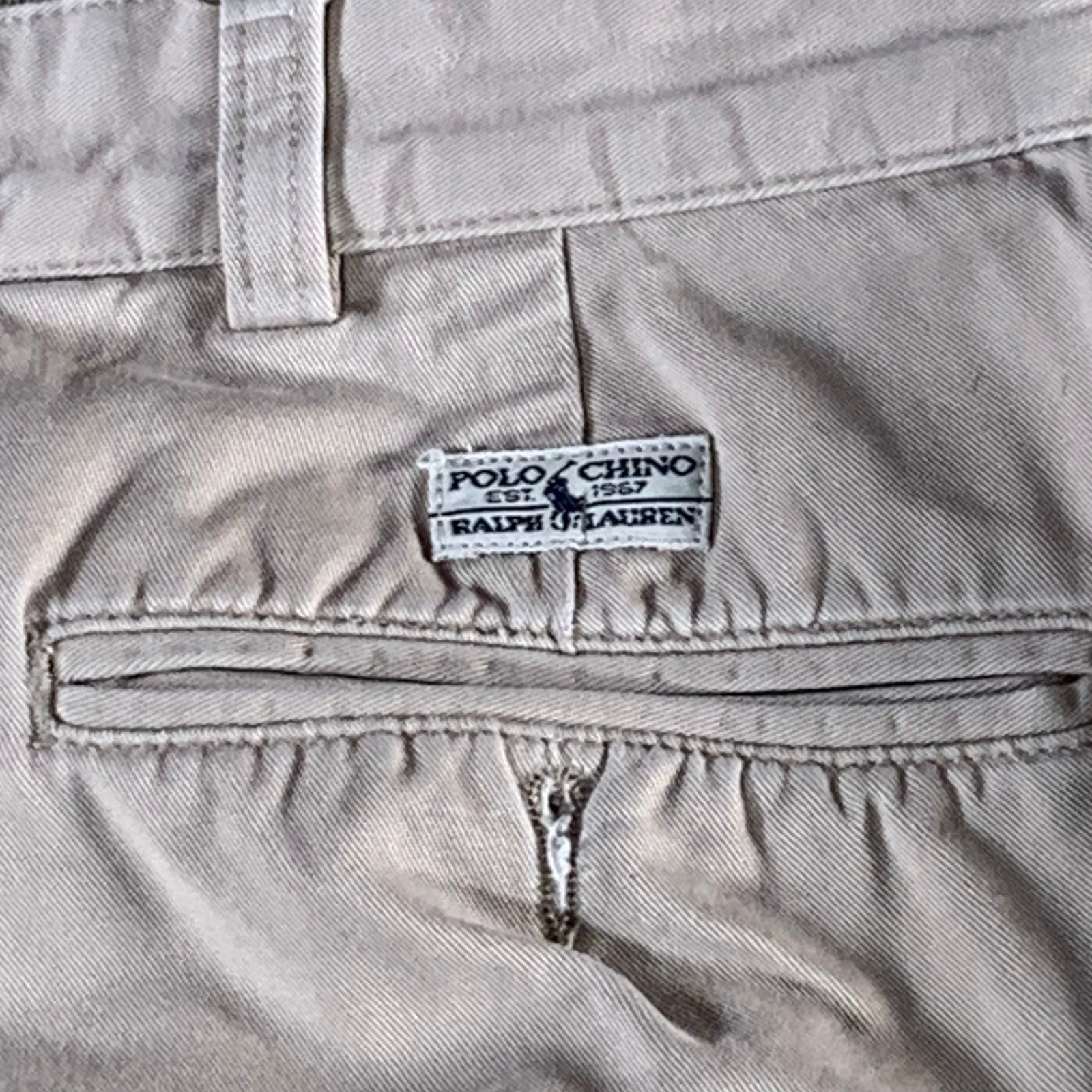 Polo Ralph Lauren Andrew Pant Mens 38x27 Pleated Chino Khaki Tan Cotton Trousers thumbnail 9