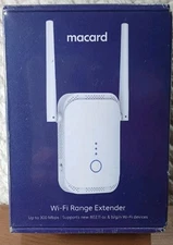 WiFi Range Extender Macard N300 White High Performance 300Mbps Wireless New 