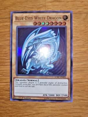 Yugioh Blue-Eyes White Dragon LCKC-EN001 Ultra Rare English 1st Edition - Bild 1 von 2