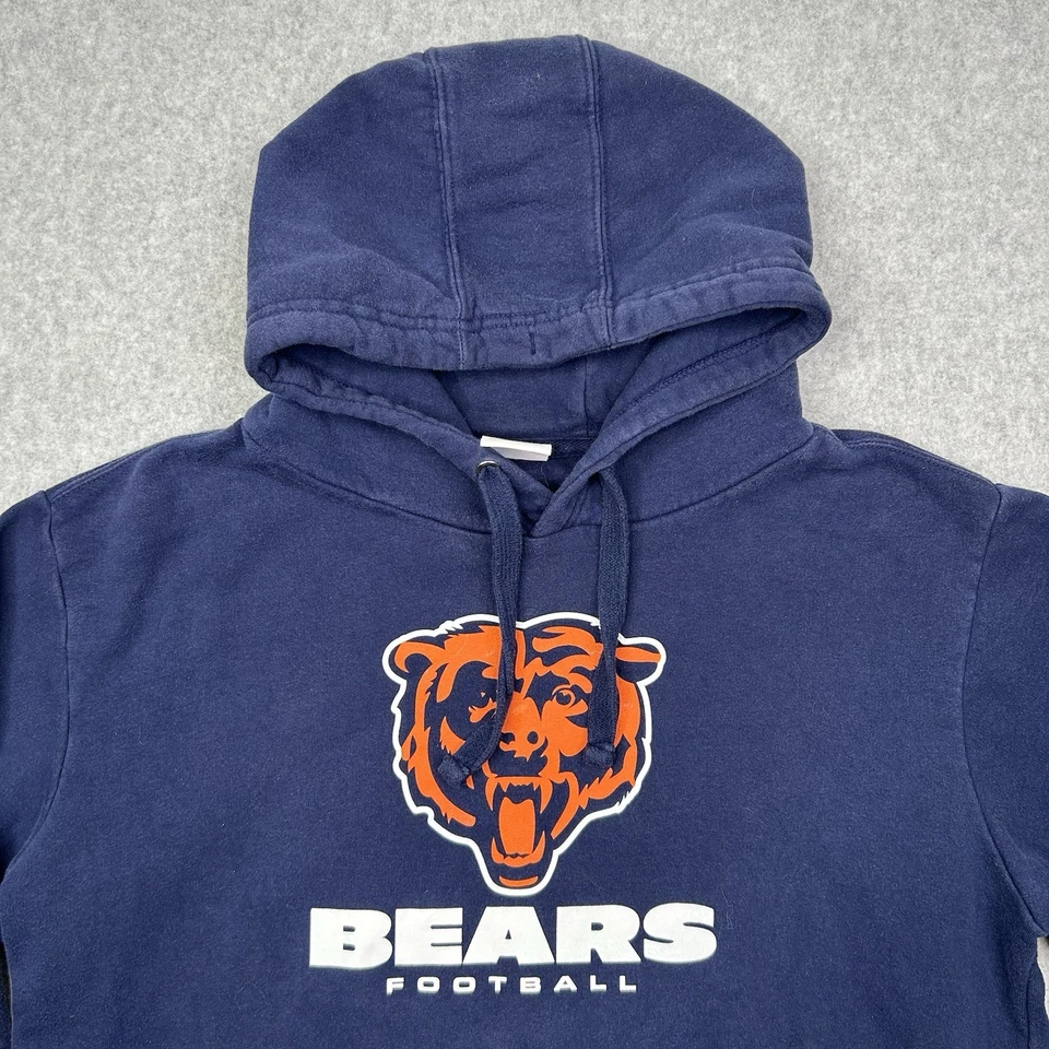 Винтажная толстовка с капюшоном Chicago Bears Majestic размер большой логотип NFL - Изображение 2 из 4