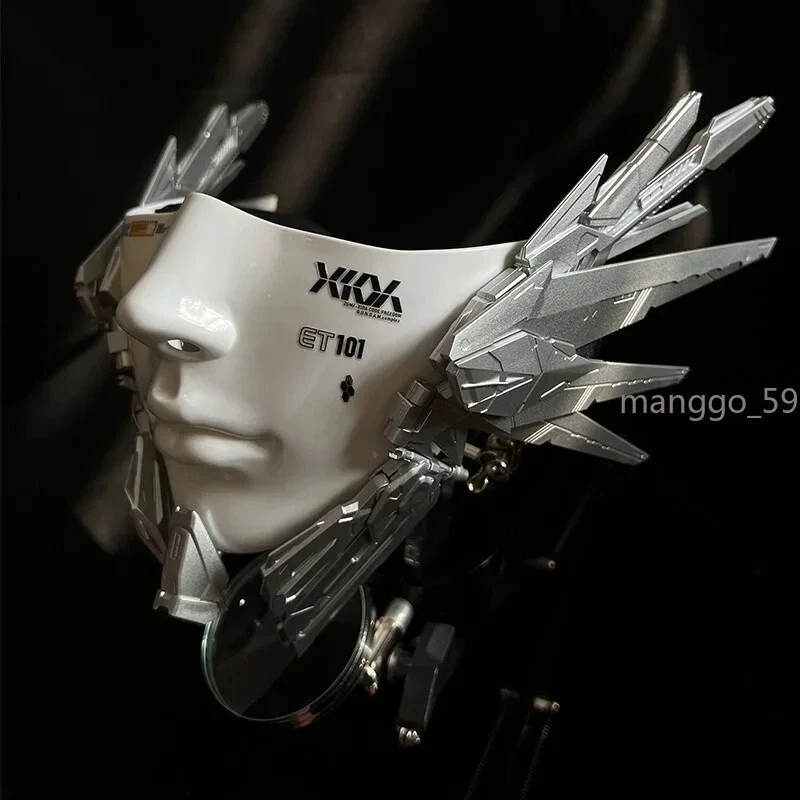Anime Mechanical Cyber Cosplay Mask Cool Punk For Women Men Bai Xueji Ex Machina - Image 4 of 4