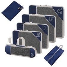 7 Set Compression Packing Cubes for Travel Women Men Kids Carry on See-Through