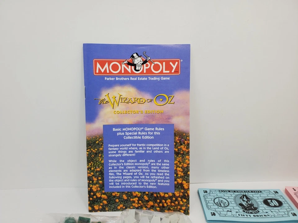 Monopoly The Wizard of OZ Collector's Edition Parts Tokens Money Houses Hotels - Image 2 of 4