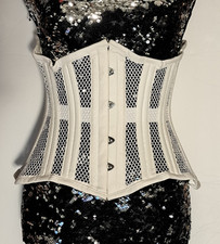 New 426 Standard Authentic White Mesh 22" Underbust Double Steel Boned Corset