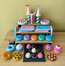 Pretend Play Food Dessert Lot chocolates macaron ice cream sandwich Cupcake 37pc