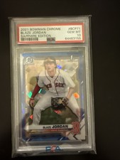 2021 Bowman Chrome 1st Sapphire Blaze Jordan #BCP71 PSA 10 Gem Mint
