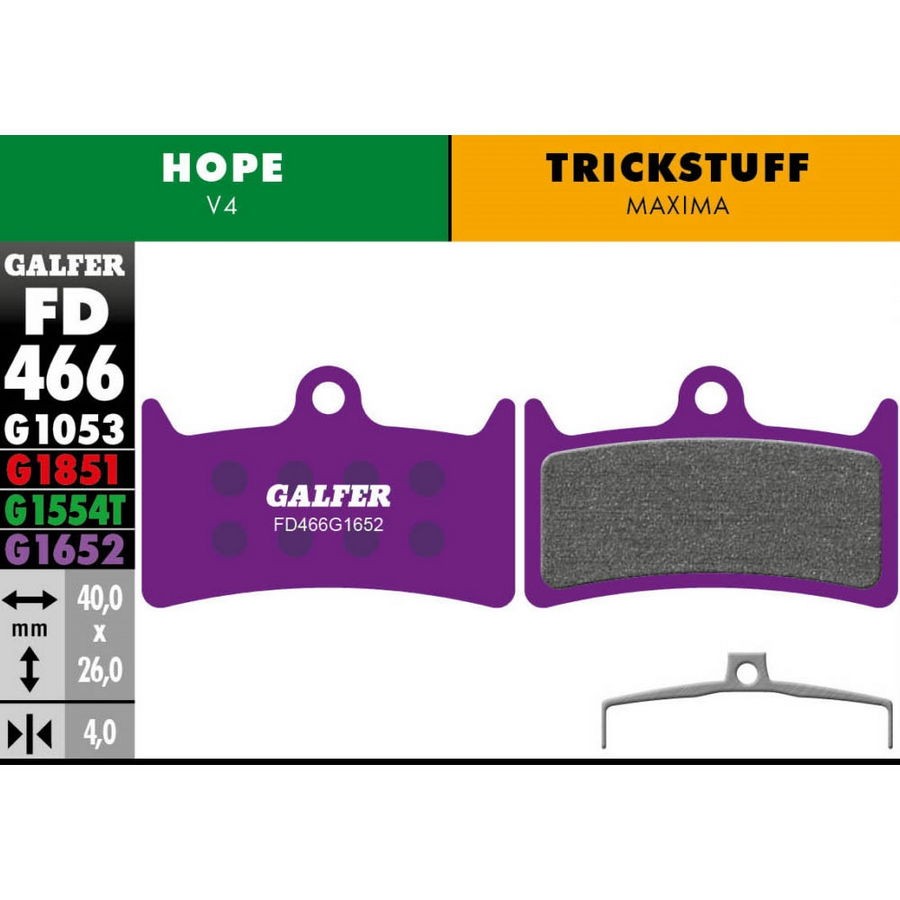 pastiglie mescola viola e-bike per freni hope v4 FD466G1652 GALFER BIKE freni bi