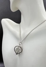 Vintage Sterling Silver Caged Crystal Ball Pendant Necklace, 18”