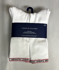 New Tommy Hilfiger Socks Men s 5 Pairs White Cushion Crew Socks Athletic Casual