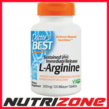 Doctor's Best L-Arginine - Sustained + Immediate Release 500mg - 120 tablet